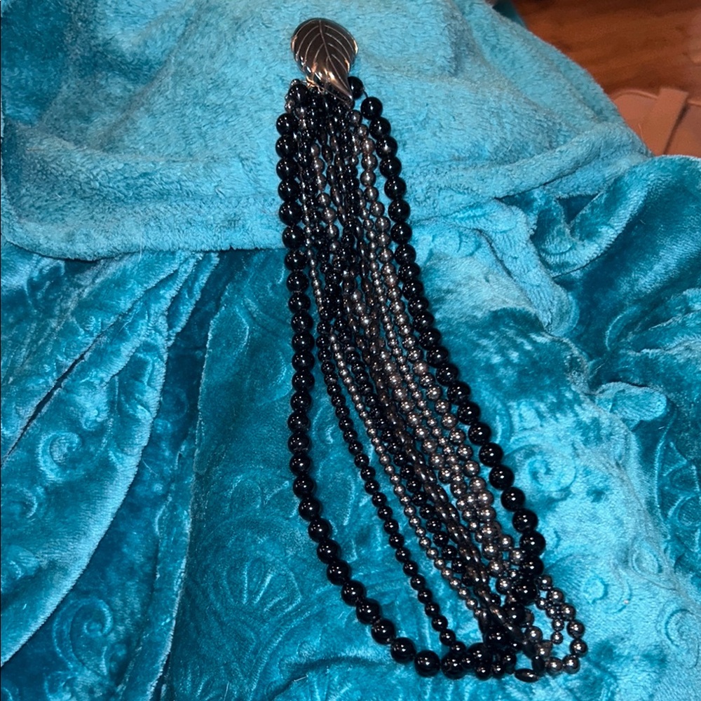 Elegant Black Beaded Necklace